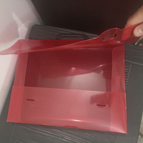 Plastic Document Case with Handle, Red, Like New