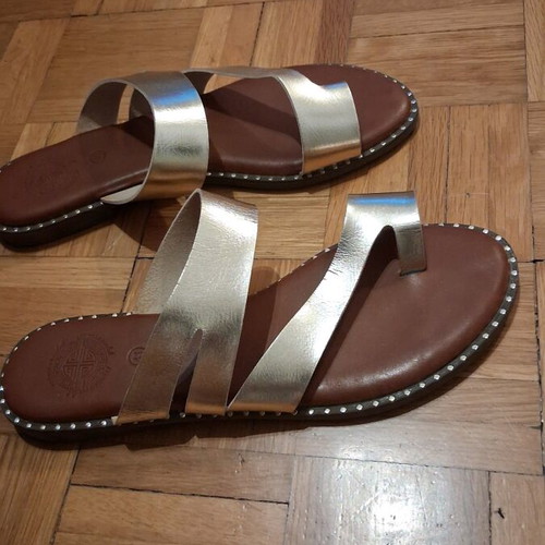 Athenais women's sandals like new, gold, size 41