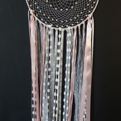 Dreamcatcher 28 new with pearls and pastel ribbons