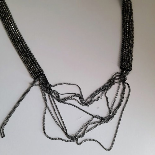 Diesel necklace 89 cm like new, black and silver