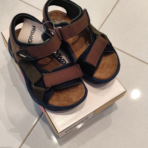 Primigi children's leather sandals size 28 new, blue and brown