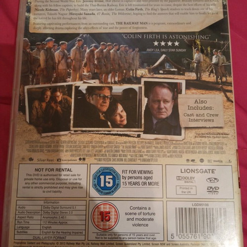 The Railway Man DVD like new, action adventure biography historical