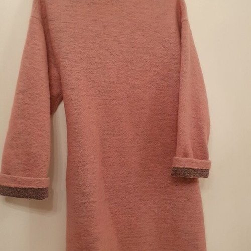 Woolen women's coat used, pink and gray