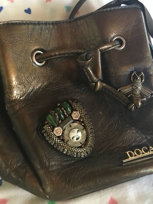 Doca τσαντάκι πουγκί Y2K bronze crossbody bag