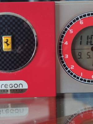 Oregon Scientific Ferrari Version Alarm Clock like new, digital tabletop