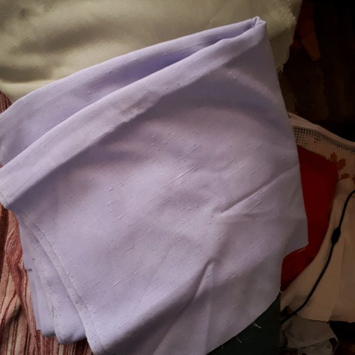 Lilac fabric piece new, linen type