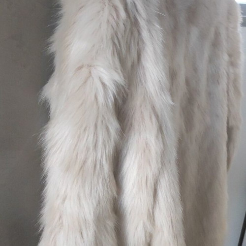 Forever21 synthetic fur coat, beige, size L