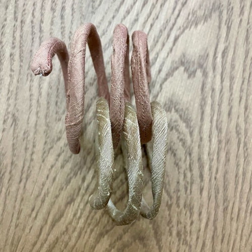 Satin bracelets like new, beige and pink set of two