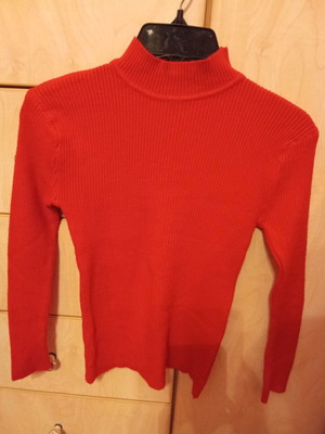 Red sweater with short turtleneck size small new