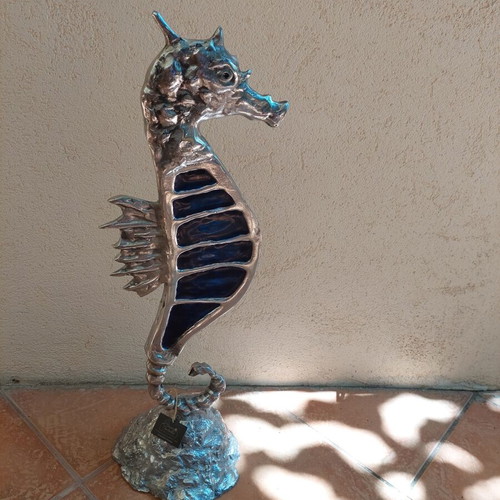 Handmade Brass Seahorse Sculpture like new