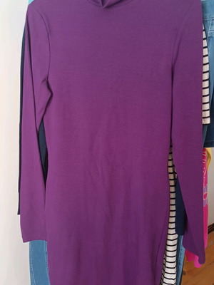 Polo dress new purple cotton stretch fabric