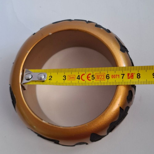 Louis Vuitton Leopard Monogram Wood Lacquer Bangle Bracelet used, black gold
