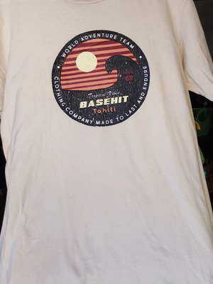 Basehit men's t-shirt used, size L, cream color