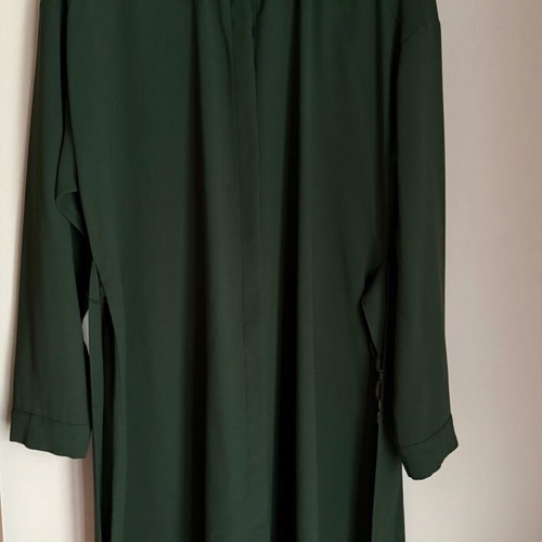 ZARA Mini Shirt Dress Like New Green Cypress With Gold Detail