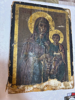Ξύλινη Αντικα Ιερά Εικόνα Κατασκευασμένη Κατόπιν Παραγγελίας, Δώρο από τον Βασιλιά Φερδινάνδο