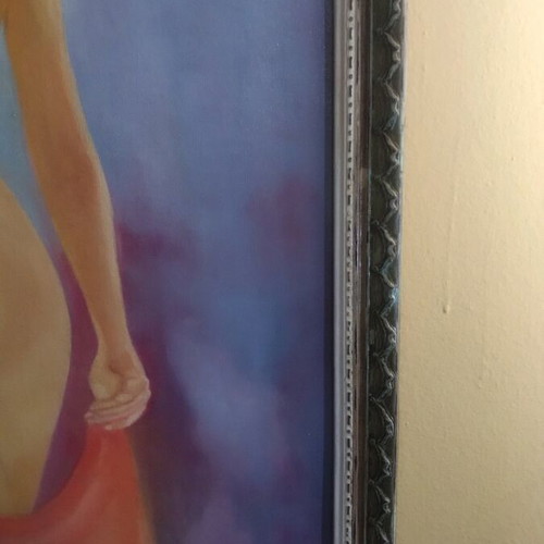 Oil painting on canvas used, nude theme, size 50x70