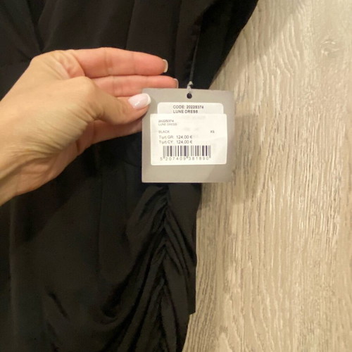Luna dress Mind Matter new, black, jersey fabric, V neckline