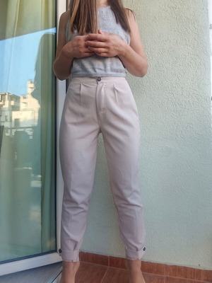 Beige women's pants, made in Italy, size M / 38 / 10