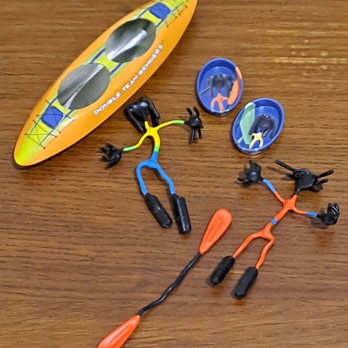 Double Team Kayak Joe Bender like new with magnetic box and Hog Wild figure