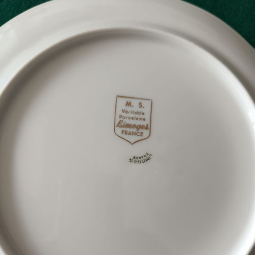 Limoges vintage plates with freshwater fish decoration, like new, set of 5