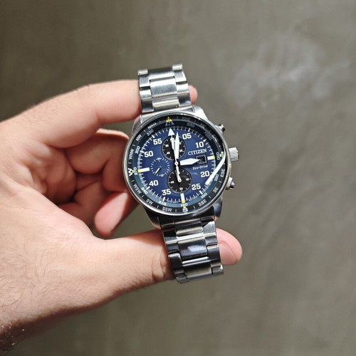 Citizen Aviator Eco-Drive Chronograph CA0690-88L like new, blue dial