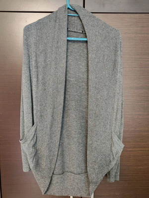 Knitted Long Cardigan like new, gray, size S