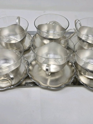 WMF coffee/tea cup set with tray, like new condition