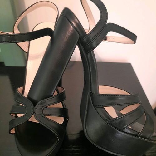 Women's sandals new, size 36, black, 14 cm heel