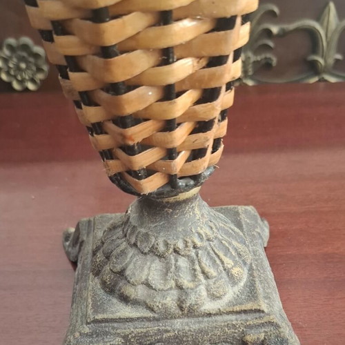 Umbrella stand used, old metal, 65cm height