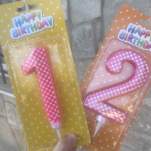 Birthday candles large pink, new