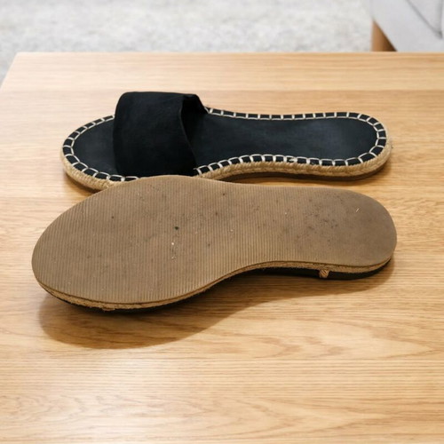 Zara flat espadrilles size 41 like new, black