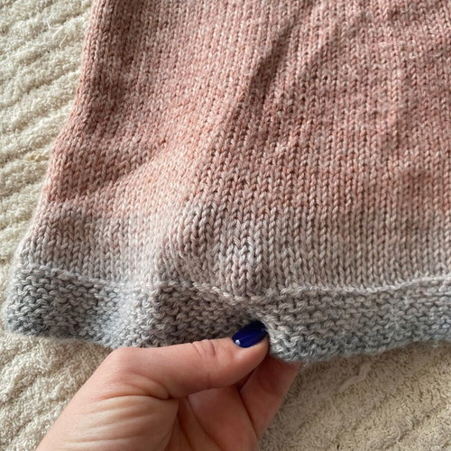 Handmade knit crop top like new, size S-M, gray and pink