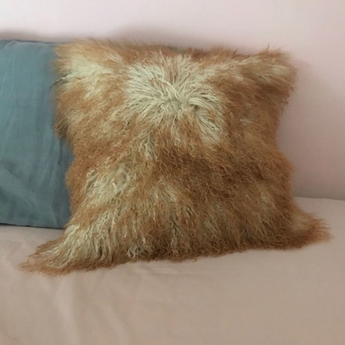 Furry sofa pillowcase new 50x50cm, 100% leather