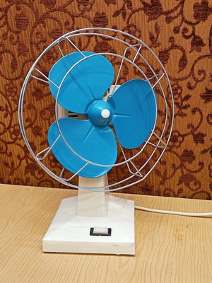 Vintage fan E.Y.V. Greek made used, 22cm diameter, 2 speeds