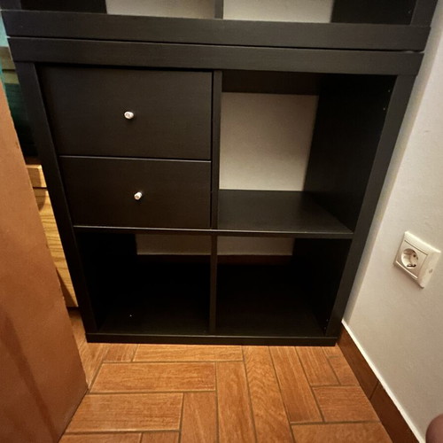 IKEA KALLAX dark brown 4-compartment shelves, set of 2