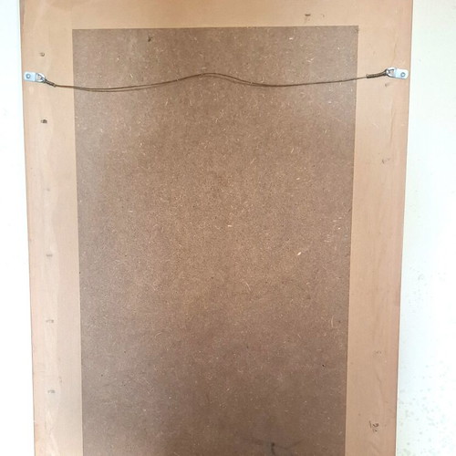 Athinaiki Newspaper 1953 used, vintage decoration in wooden frame
