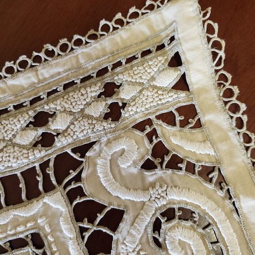 Handmade table runner 57 x 62 cm used