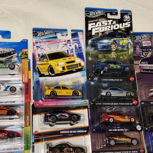 Hot Wheels sealed collection with Ferrari, Porsche, Lamborghini, JDM models
