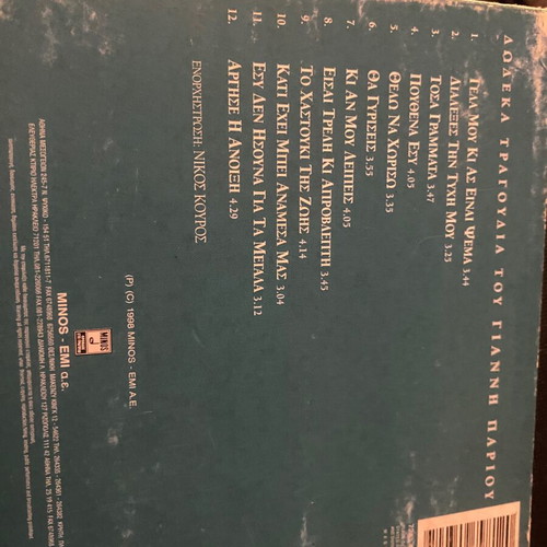 Giannis Parios Authentic CD used, laiko