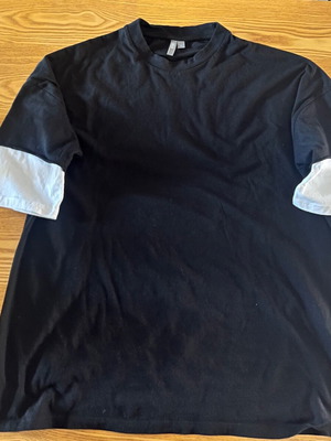 Asos XL black T-shirt with white sleeves like new