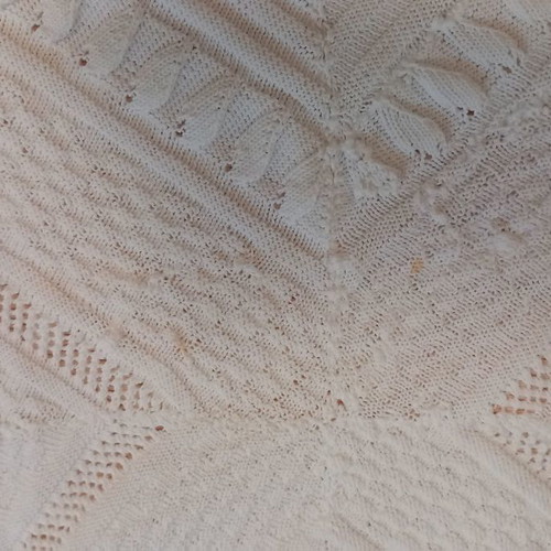 Hand-Knitted Blanket used with very fine needles