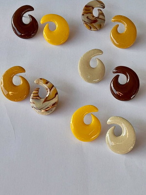 M-art S-tudio Spiral Earrings new, colorful handmade
