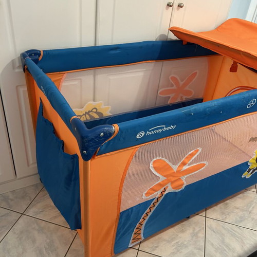 Playpen with changing table, mosquito net & accessories