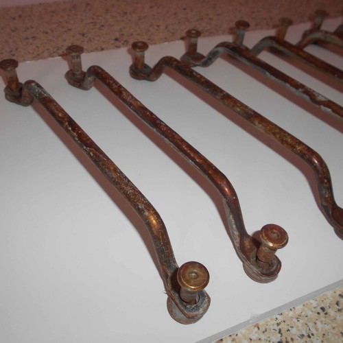Bronze handles used, set of 8, 24 cm length