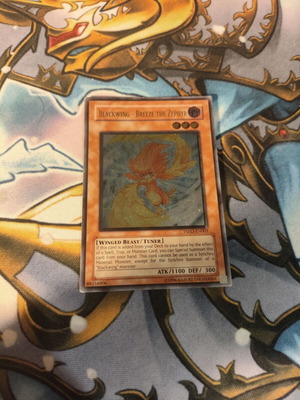 Blackwing - Breeze the Zephyr Yu-Gi-Oh! card used, damaged condition