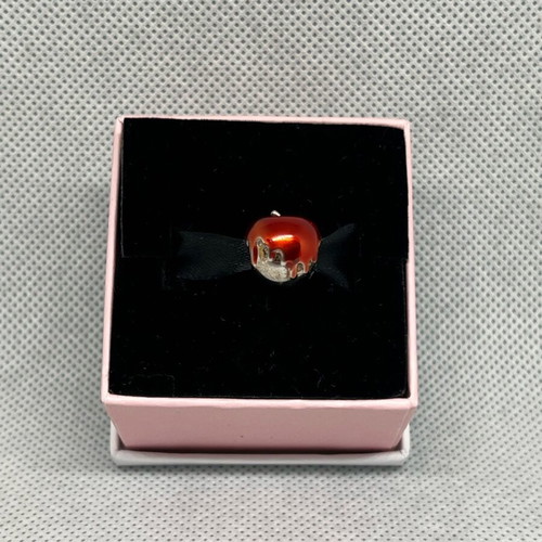 Apple symbol s925 new, red and silver charm