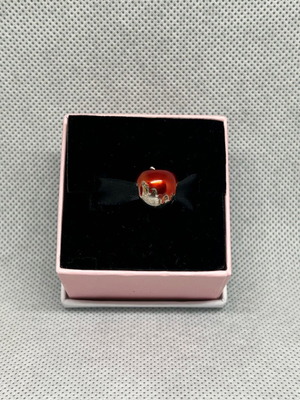 Apple symbol s925 new, red and silver charm