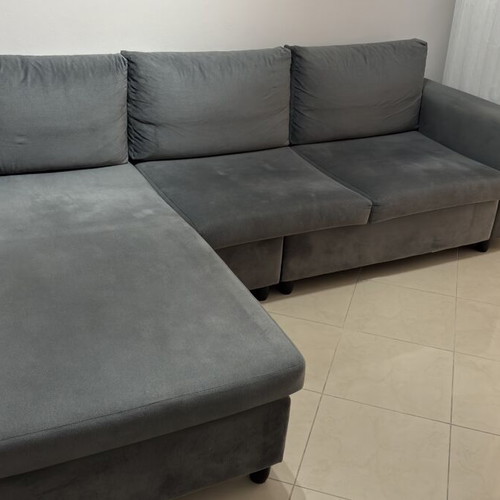 Velvet corner sofa like new