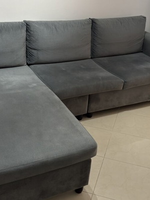 Velvet corner sofa like new
