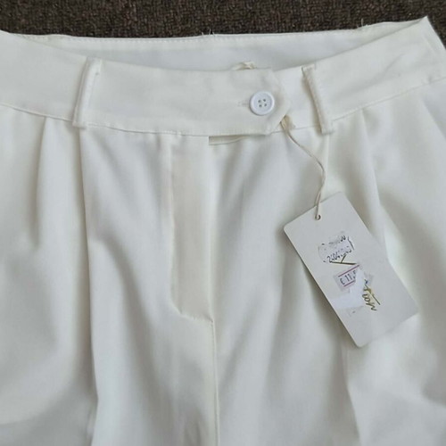 High-waist straight-leg pants vanilla color size M new